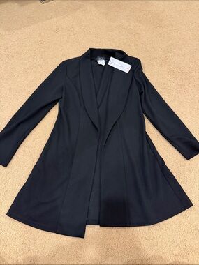 Bali Black Open-Front Longline Blazer